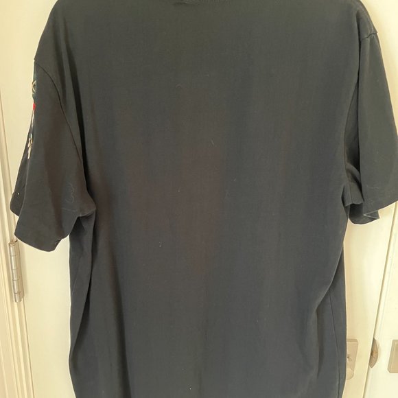 Heavily embroidered short sleeved black cotton tee - Picture 5 of 5